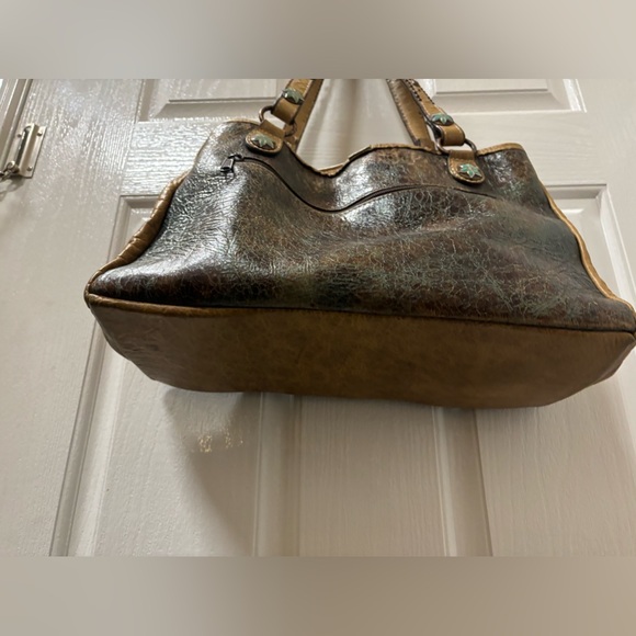 Double J Shoulder Leather Studded Tote Bag & Double Zipper Matching Wallet - Picture 14 of 16